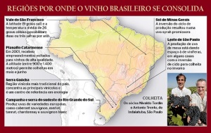 Um grande país só poderia elaborar grandes vinhos. ... Mapa brasileiro da vinicultura. Áreas de cultivo de uvas e elaboração de sucos e espumantes.